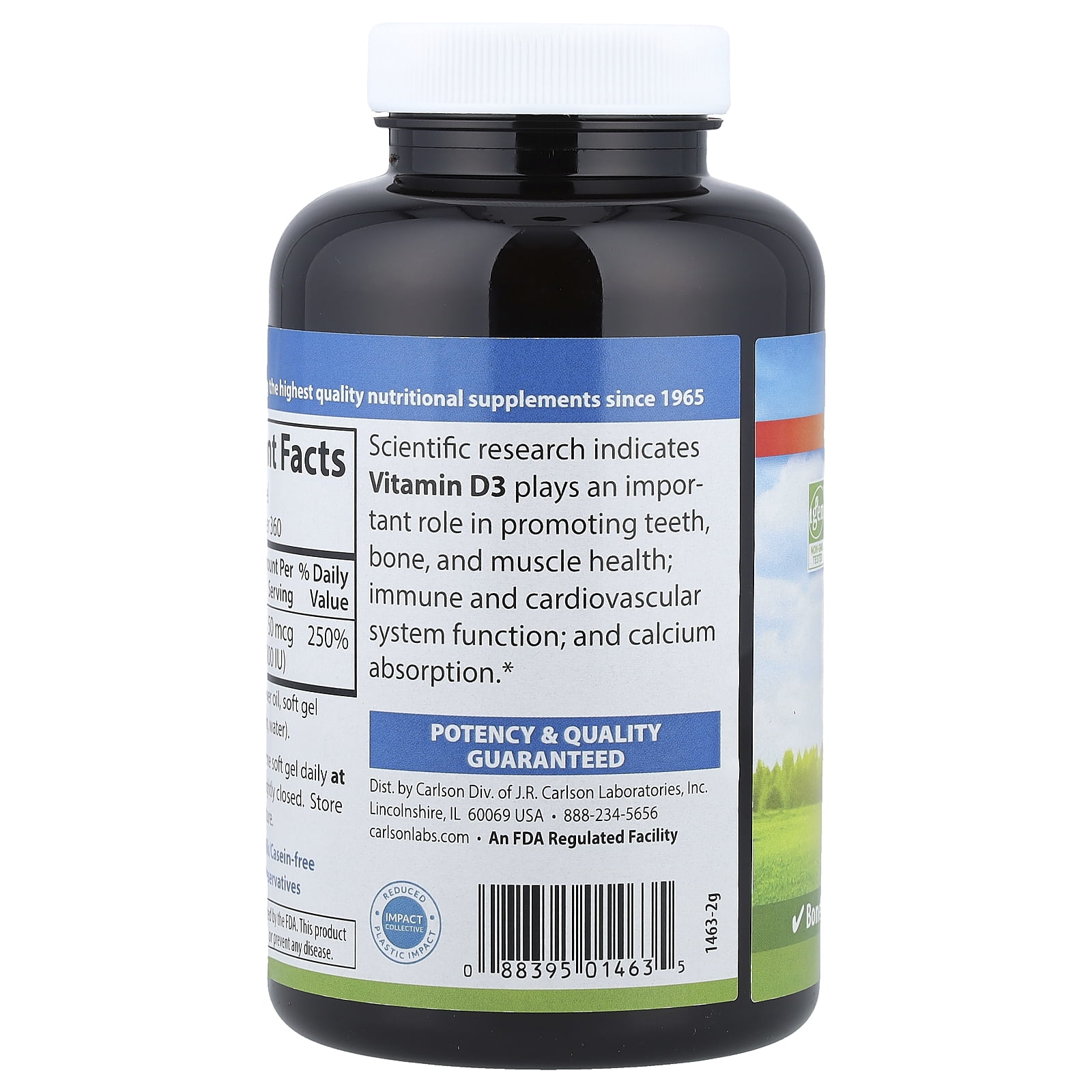 Carlson Labs - Vitamin D3 2000 IU - 360 Softgels