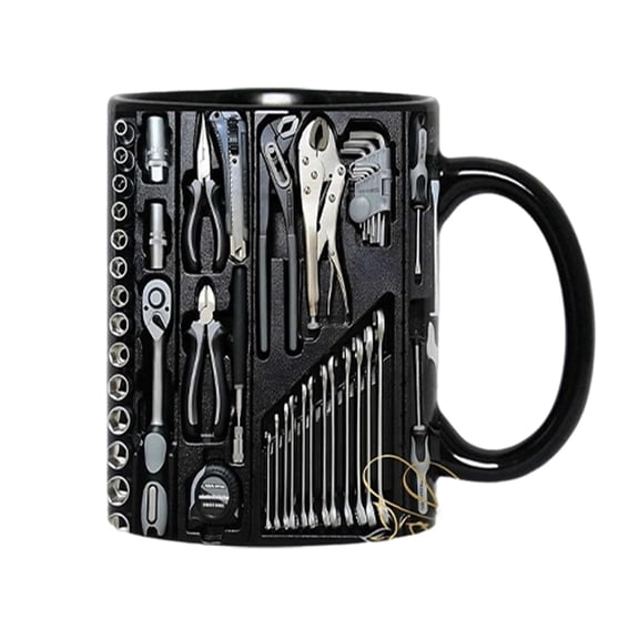 Creative Tool-Themed Coffee Mug, Fun Novelty Water Cup For S & Teens, Unique Printed Screwdriver Pliers Wrench Design, Ideal For Daily Office & Home Use, Decorative