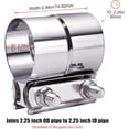 thumbnail image 2 of GFDYREE 2.25 Inch Exhaust Clamp, Lap Joint Band Clamp Stainless Steel 4PCS, 2 of 5