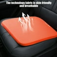 thumbnail image 5 of Car Seat Cushion 38x38cm Universal Four Season Breathable Faux Leather Non Slip Bottom Pocket Embroidery for Driver Passenger Ventilated Raised Chair Pad, 5 of 5