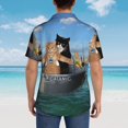 thumbnail image 4 of Susaid Two Brave Cats Are Floating On The Sea Iceberg Print Hawaiian Shirts for Men Women,Hawaiian Summer Short-Sleeve Casual Relaxed-Fit Button-Down,Medium, 4 of 7