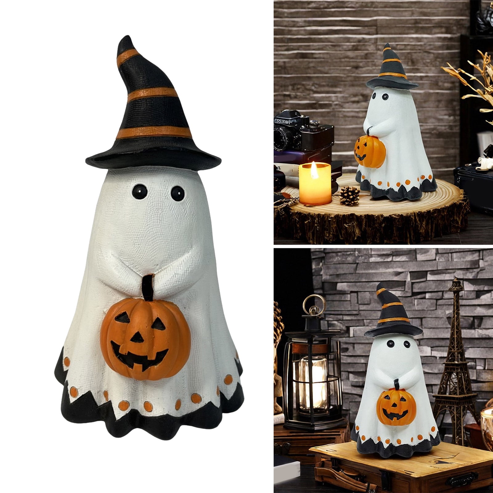 Festival Ghostly Statues Pumpkin Resin Statue Gift for Halloween Enthusiasts and Styles Lover Pumpkin Miniature