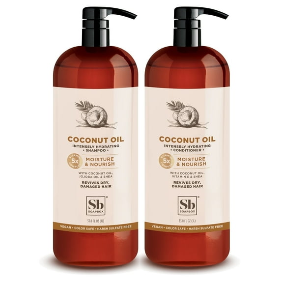 Soapbox Coconut Oil Cleansing Shampoo & Conditioner Set, 2 Piece