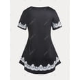 thumbnail image 2 of Camiseta Talla Extra Borde Contraste Encaje Rosegal  Camisetas tallas grandes, 2 of 5