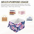 thumbnail image 6 of Yayeee Collapsible Cube Storage Bin with Lid Fabric Closet Decorative Basket with Handles, Colorful Art Flowers, 6 of 7