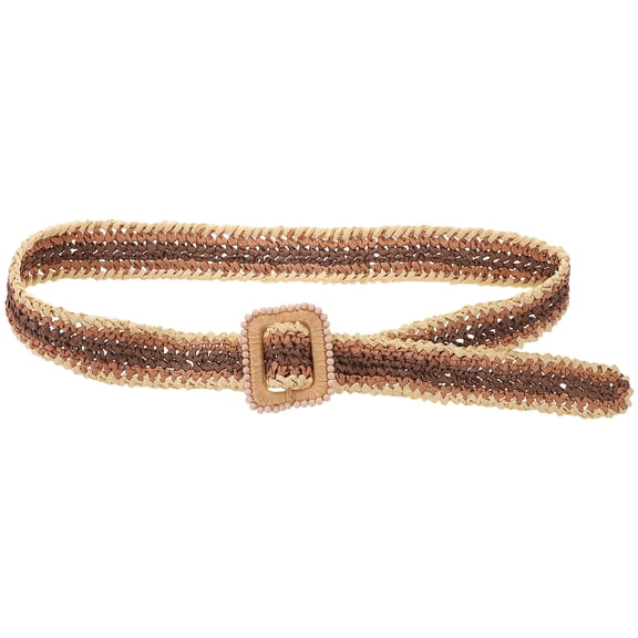 OFFIGAM Wide Belt Bohemian Raffia Waist Belt Women Adjustable Fit for Summer Vacation Outdoor Activities 1Pcs
