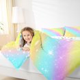 thumbnail image 5 of Manfei Colorful Fairy Tale Full Size Comforter Sets,Rainbow Lines Striped Bedding Comforter Set,Gradinert Blue Yellow Pink Bedding Sets For Girl Teens,Ultra Soft Home Decor Reversible,3pcs, 5 of 9