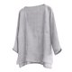 thumbnail image 4 of Designer Spring Summer Men's Casual Cotton Linen Solid Color Long Sleeve Shirts Loose Stand Collar Shirts 4XL, 4 of 5