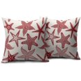 thumbnail image 2 of Orange Starfish Pillow Covers 20x20 Set of 2 Summer Ocean Beach Coastal Outdoor Decorative Throw Pillows Beachy Nautical Pillowcases Linen Cushion Case Decor for Home Sofa Couch Bed, 2 of 6