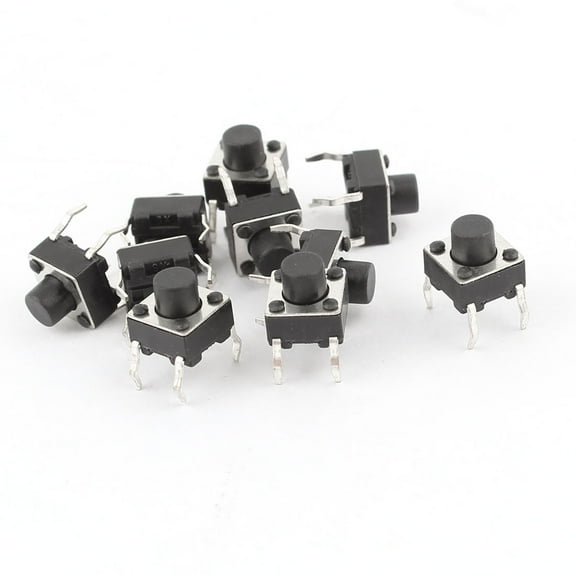 6mmx6mmx6mm 4-Pin DIP PCB Momentary Tactile Push Button Switch 10PCS