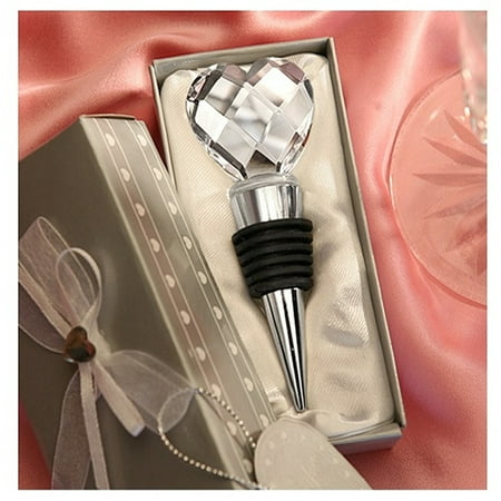 Crystal Heart Wine Stopper - I Heart Wine Crystal Heart Wine Stopper