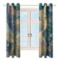 thumbnail image 3 of Crystal Cat Blackout Curtains, Watercolor Pattern Window Treatment Grommet Curtains for Bedroom Thermal Insulated Window Curtains for Living Room 2 Panel Set, 3 of 5
