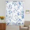 thumbnail image 3 of Blue White Spring Floral Sheer Curtains 45 Inches Long, Summer Botanical Birds Light Filering Curtains, Breathable Simi Curtain Privacy Drapes for Kitchen Bathroom Lightweight Small Window Treatment, 3 of 9
