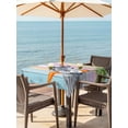 thumbnail image 2 of Easter Outdoor Tablecloth - 54x54 Inch Square Dining Table Cover, Spring Grey Rabbit Carrots Colorful Wooden Plank Waterproof Outdoor Table Cloth with Umbrella Hole & Zipper for Picnic/Patio/Party, 2 of 7