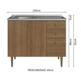 thumbnail image 2 of Alacena Gabinete Bajo Cocina Madesa Gourmet 105 Con Tarja MM, 2 of 5