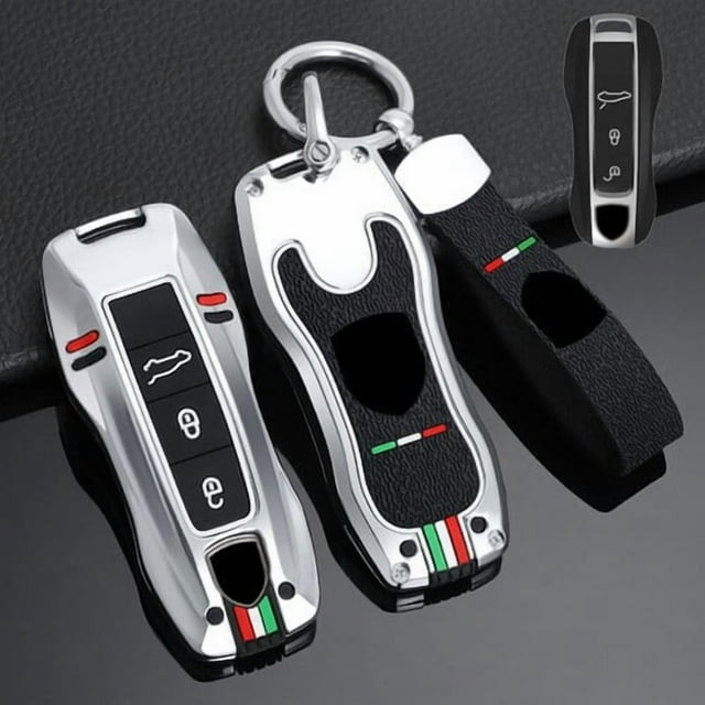 Car Key Fob Cover Case Protector Zinc Alloy Silicone Car Key Case Cover For Porsche Cayenne Panamera Cayman 911