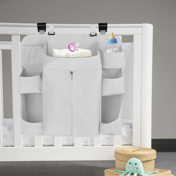 BELOVING Hanging Diaper Organizer Portable Nursery Organizer for Newborn Bedroom Baby Gray