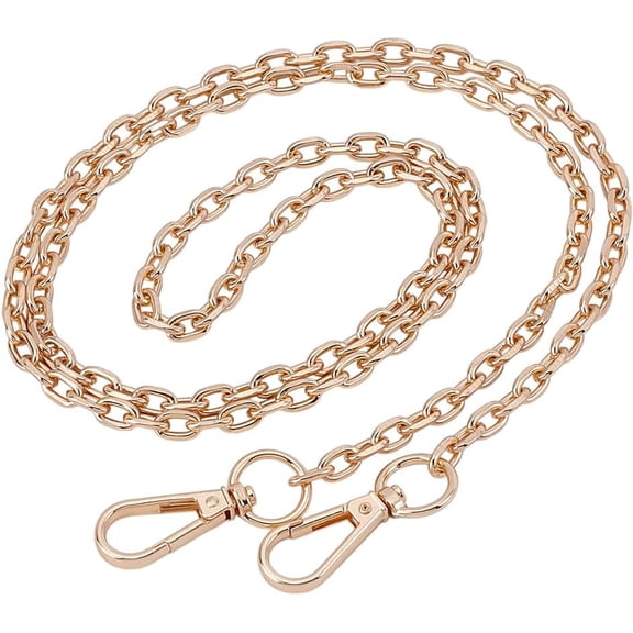 1Pcs Bag Chains Straps Iron Cable Link Chains with Alloy Swivel Clasps Light Gold Purse Chain Replacement for Handbags Shoulder Body Bag Replacement Accessories 110x0.75cm for DIY