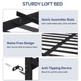 thumbnail image 7 of Ktaxon Queen Loft Bed with Wardrobe, Bunk Bed Frame with Desk and LED Light, Black, 7 of 7