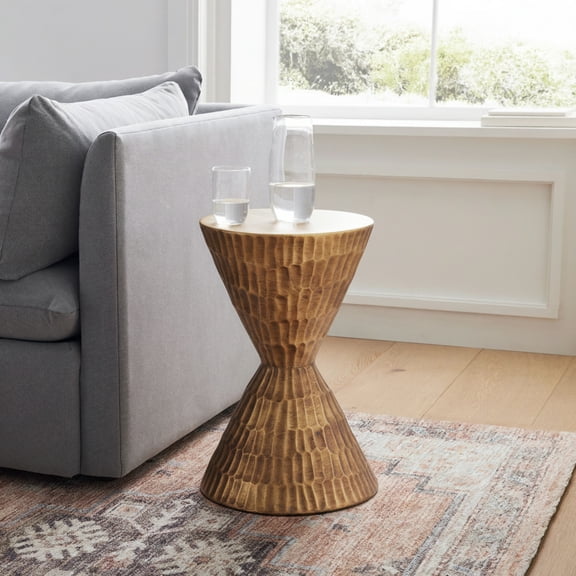 Christopher Knight Home 13.78" Luxury Lightweight Concrete Side Table, Indoor Outdoor Use, Copper