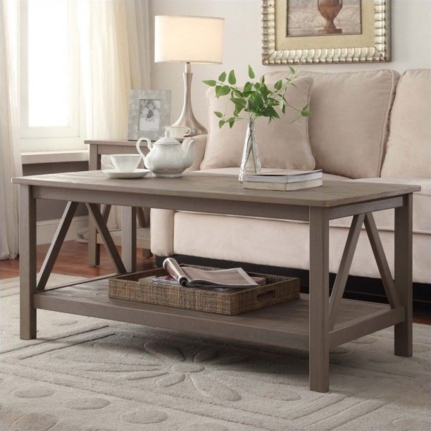 Riverbay Furniture Coffee Table In Rustic Gray Com - Grey Wood Coffee Table Riverbay Furniture Coffee Table In Rustic Gray Com - Grey Wood Coffee Table