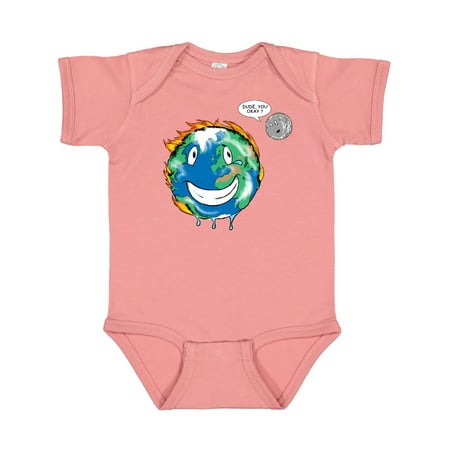 

Inktastic Earth on Fire Dude You Okay Gift Baby Boy or Baby Girl Bodysuit