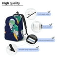 thumbnail image 4 of Honeii Astronaut Dinosaur and Space Print Canvas College Laptop Backpack, Durable Rucksack Travel Notebook Bag School Backpack Book Bag for Men Women-Medium, 4 of 7