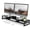 Black, variant on Fenge 42.5" Large Dual Monitor Stand, 2-Tier Desk Riser with Storage for Computers and Printers