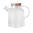 thumbnail image 2 of 1.6L Glass Teapot Kettle (Full Bamboo Lid)Glass Teapot Stovetop Microwave Glass Tea Kettle With Lid And Removable Filter Spout Heatproof Borosilicate Glass Teapot For Loose Tea And Fruit Tea, 2 of 9