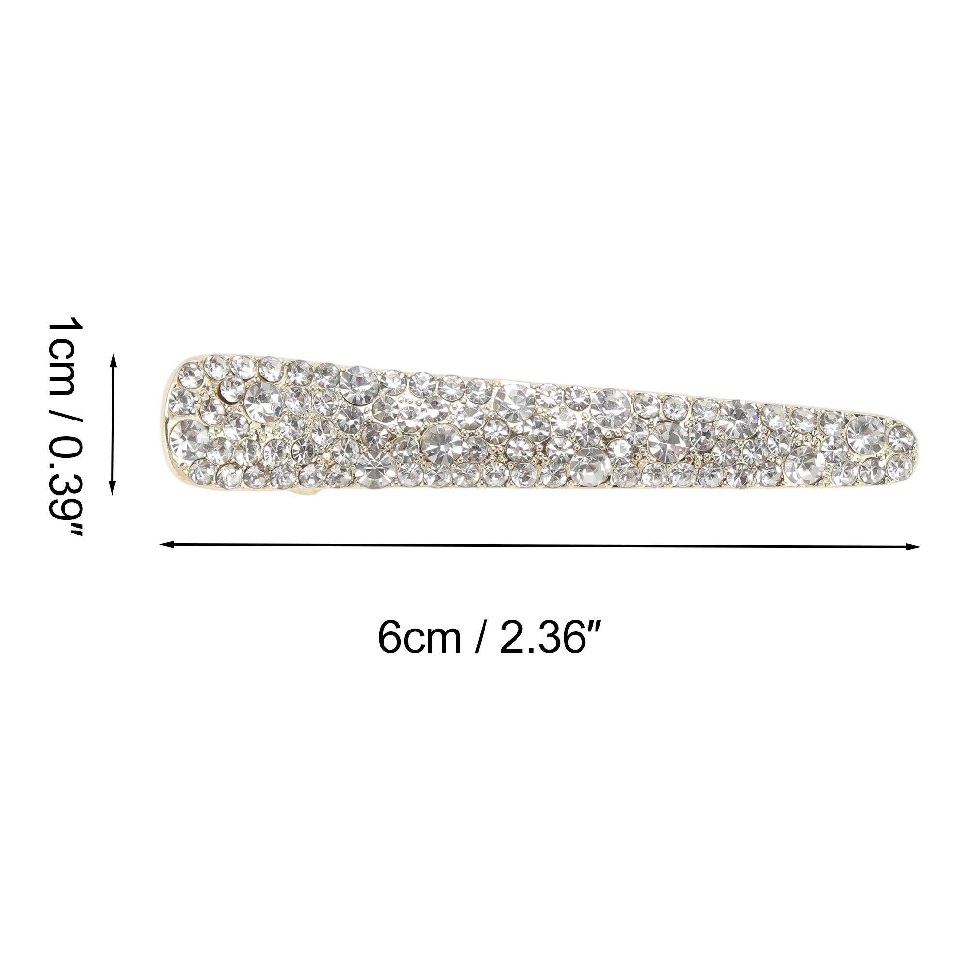 Unique Bargains Elegant Rhinestone Hair Clip Styling Gift Silver Tone, White