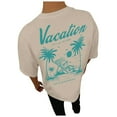 thumbnail image 3 of NOLDARES Graphic Tees Oversized Beach Tshirts for Men Letter Print Shirts Short Sleeve Mens Summer Shirts Casual Tops(Khaki,L), 3 of 8