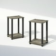 thumbnail image 2 of Furinno Simplistic Compact Bedside Table, Nightstand, French Oak/Black, Set of 2, 2 of 5