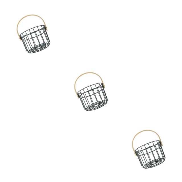 Advancent Cesta de huevos de alambre de metal para recoger huevos de gallina, azul marino L Type1