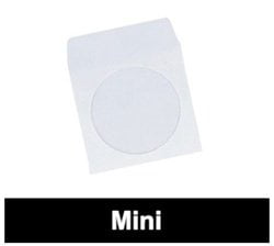 Pack of 1000 Flap White USDISC Paper Sleeves 100g Window 