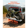 thumbnail image 2 of VEVOR Motorcycle Carrier, 400 lbs Capacity, Heavy Duty Aluminum Hitch Mount Rack with 73in Loading Ramp, Straps & Stabilizer, Scooter Dirt Bike Trailer Hauler, 2 of 9