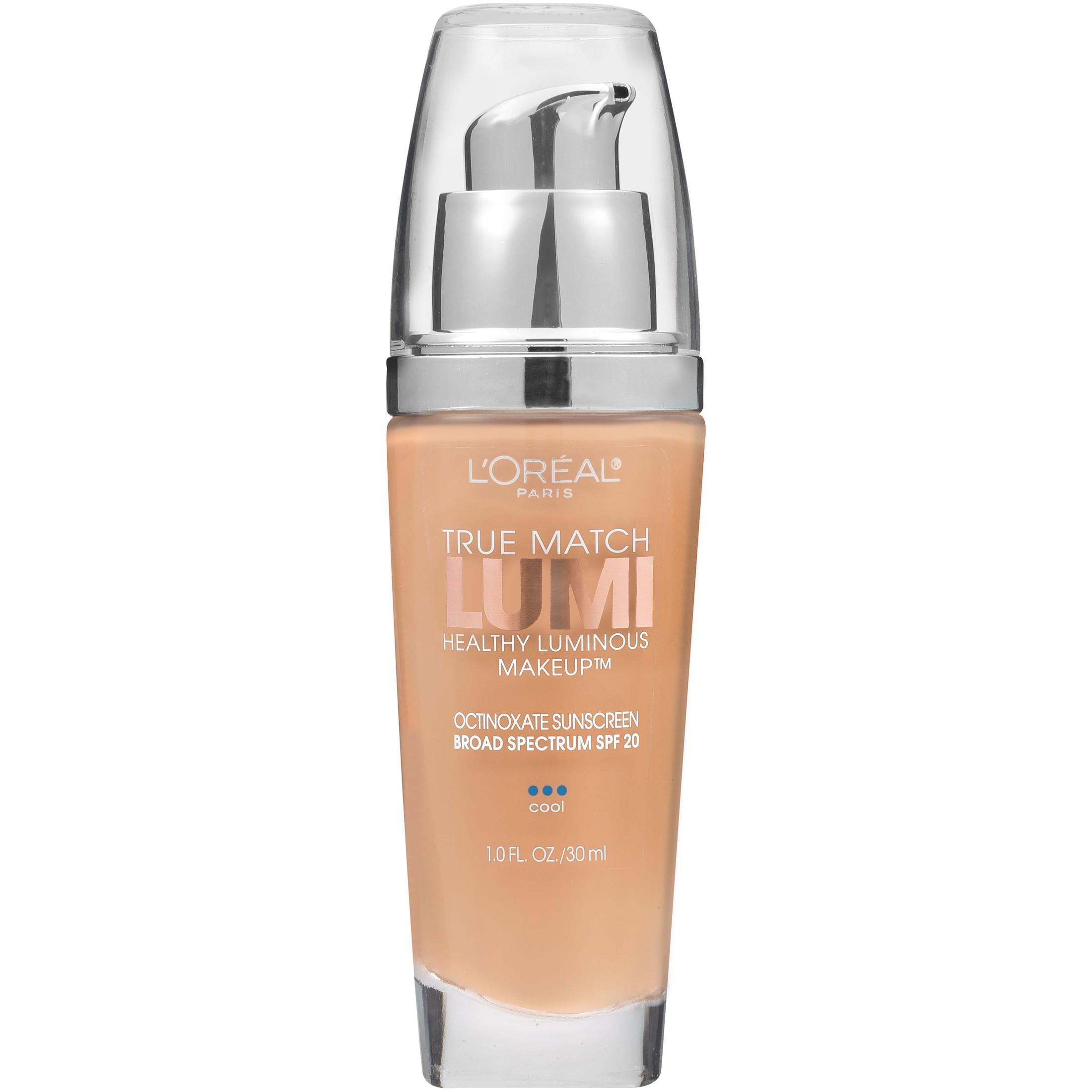(2 pack) L'Oreal Paris True Match Lumi SPF 20 Liquid Foundation Makeup, C4 Shell Beige, 1 fl oz