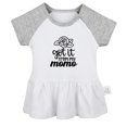 thumbnail image 1 of I Got it From My Mama or Papa Funny Dresses For Baby, Newborn Babies Skirts, Infant Princess Dress, 0-24M Kids Graphic Clothes (Gray Raglan Dresses, 6-12 Months), 1 of 4