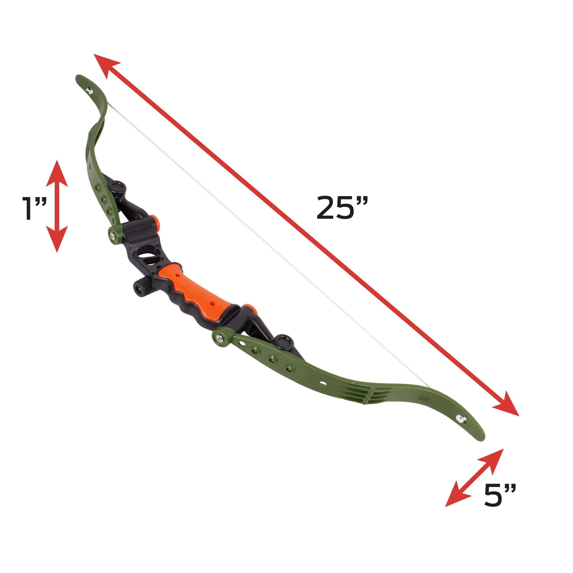 Realtree: Archery Set 25" Bow & Adjustable Quiver - Green/Orange NKOK, LED Scope, 3 Suction Tip Arrows & Target, Ages 8+ Each