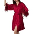 thumbnail image 3 of VISgogo Vestido de Dormir para Mujer, Pijama de Noche de Cintura Alta de Color Sólido de Terciopelo Ropa de baño para el baño VISgogo  moda, 3 of 8
