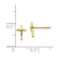 thumbnail image 3 of Real 14kt Yellow Gold Madi K Polished Cross Post Earrings; for Adults and Teens; for Women and Men, 3 of 3