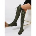thumbnail image 4 of 2023 Autumn/winter New Arrivals Over-the-knee Boots With Lace-up Design & Side Zipper, Women's Fashion Boots, 4 of 4