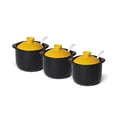 thumbnail image 1 of Retro Casserole Shape Sugar Bowl, Color Lid Salt Pig With Ceramic Spoon, Ceramic Sugar Pot, Porcelain Spice Jars-yellow-3 Set, 1 of 7