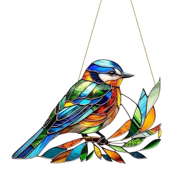 WMGHA Stained Glass Sun Cather for Window Hanging, Handmade Hummingbird Suncatcher,Sun Catcher for Gardens, Bird Lovers,Valentine's Day,Christmas,and Mother's Day Hummingbird Gifts