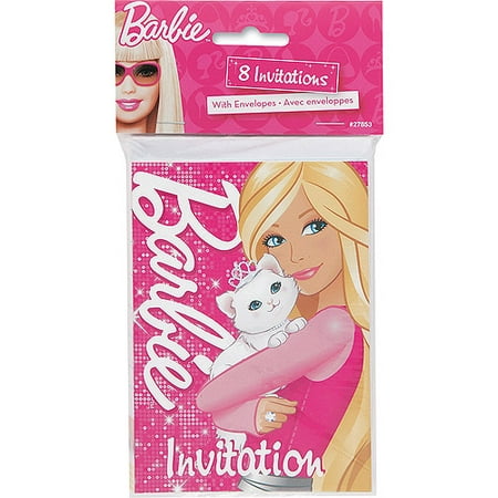  Barbie  Birthday  Invitations 8ct Walmart  com