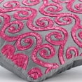 thumbnail image 2 of The HomeCentric Pink Decorative Pillow Cover Beaded Fuchsia Pink Scroll Pillow Cover Pack of 2 20x20 inch (50x50 cm) Throw Pillow Cover Geometric Art Deco Throw Pillow Cover Silk - Pink Sugar Scroll, 2 of 3