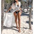 thumbnail image 4 of Women's Bikini Cover Up Beach Cover Up Swimsuit Sun Protection Long Top (white One Size), 4 of 5
