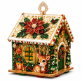 thumbnail image 2 of 3D Christmas House Diamond Painting Kits for Adults, Wooden Pearl Bead Holiday Craft Kit with Decorative Gems, DIY Christmas Tabletop House, Poinsettia & Reindeer, 2 of 6