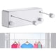 thumbnail image 1 of corde Linge Rtractable Pour Intrieur Et Extrieur - 2 Fils Linge De 4,2 M En Acier Inoxydable, Fixation Murale (perceuse) - Argent, 1 of 5