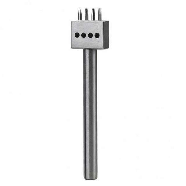 koolsoo 2xLeather Craft Row Hole Punch Cutter Tool Stitching DIY 8mm Space 4 Prong 2 Pcs