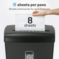 thumbnail image 2 of novodesk 8-Sheet Micro Cut Paper Shredder with 4 Gallons, Shreds Credit Card/Staple P-5 High Security for Home Office Use with Handle, Visual Window Wastebasket, 2 of 6